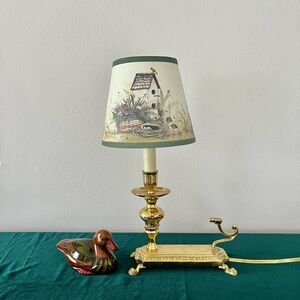 VTG Brass Bouillotte Table Lamp with Gorgeous Shade